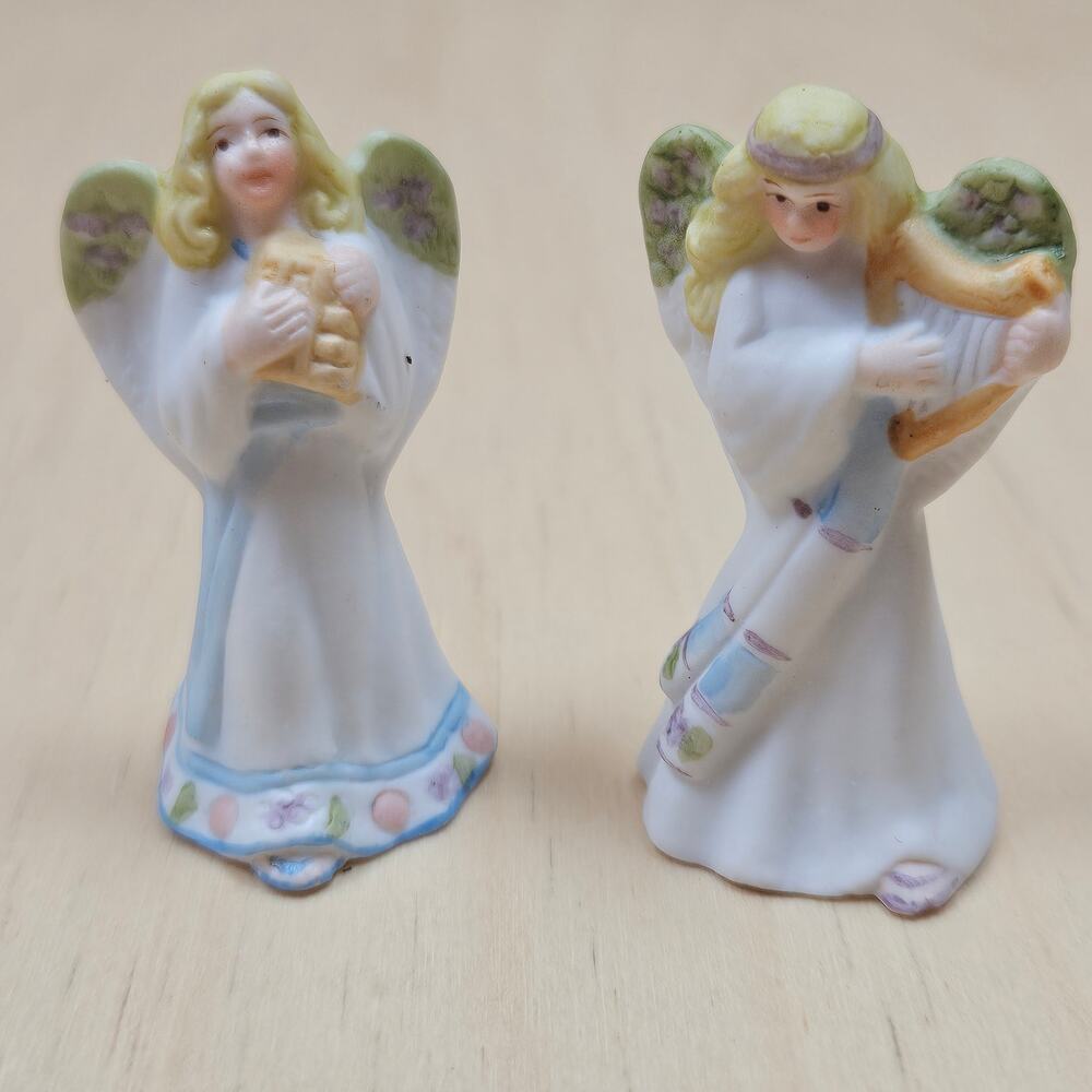 Vintage 1987 ENESCO Statuette Porcelain Bisque Angel Thimble Mini 1 7/8" Tall